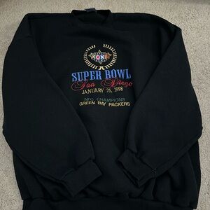 LOGO 7 Black Super Bowl Crewneck Sweater